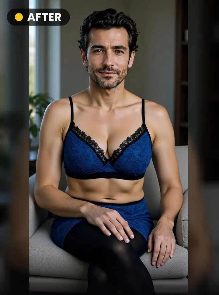 Dentelle bleue — résultat d'exemple créé par IA