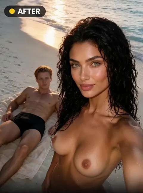 Beach Selfie — example output created with AI
